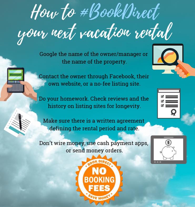 A #BookDirect image with instructions